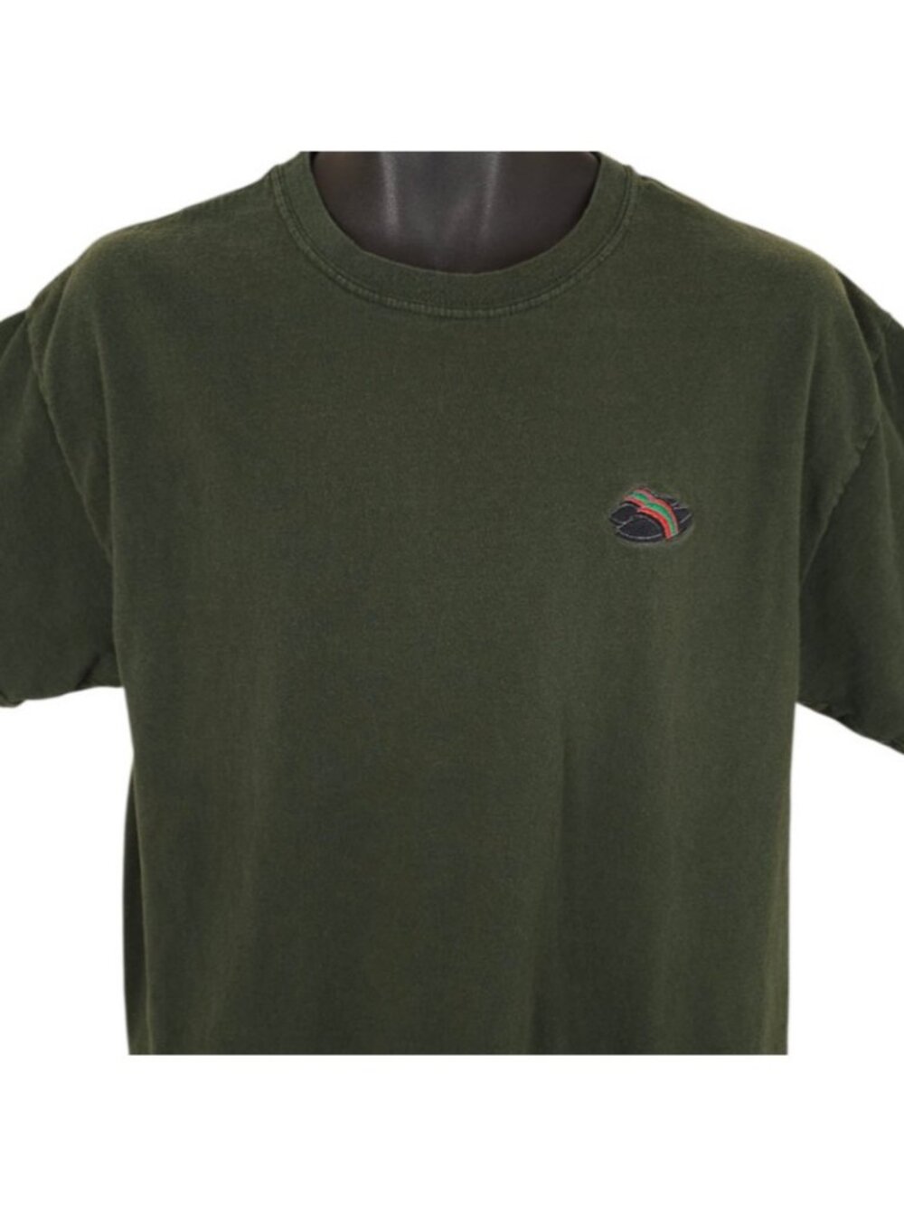 40s & Shorties T Shirt Mens Size Large Green Embroidered Slides Sandals